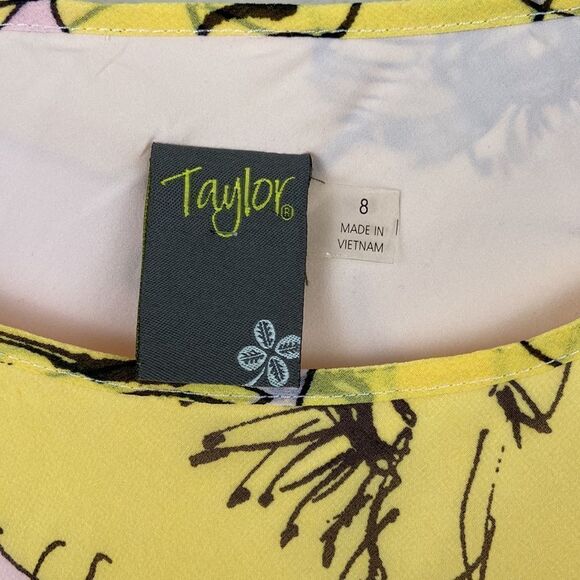 Taylor Floral Yellow and Pink Dress size 8 - Picture 5 of 10